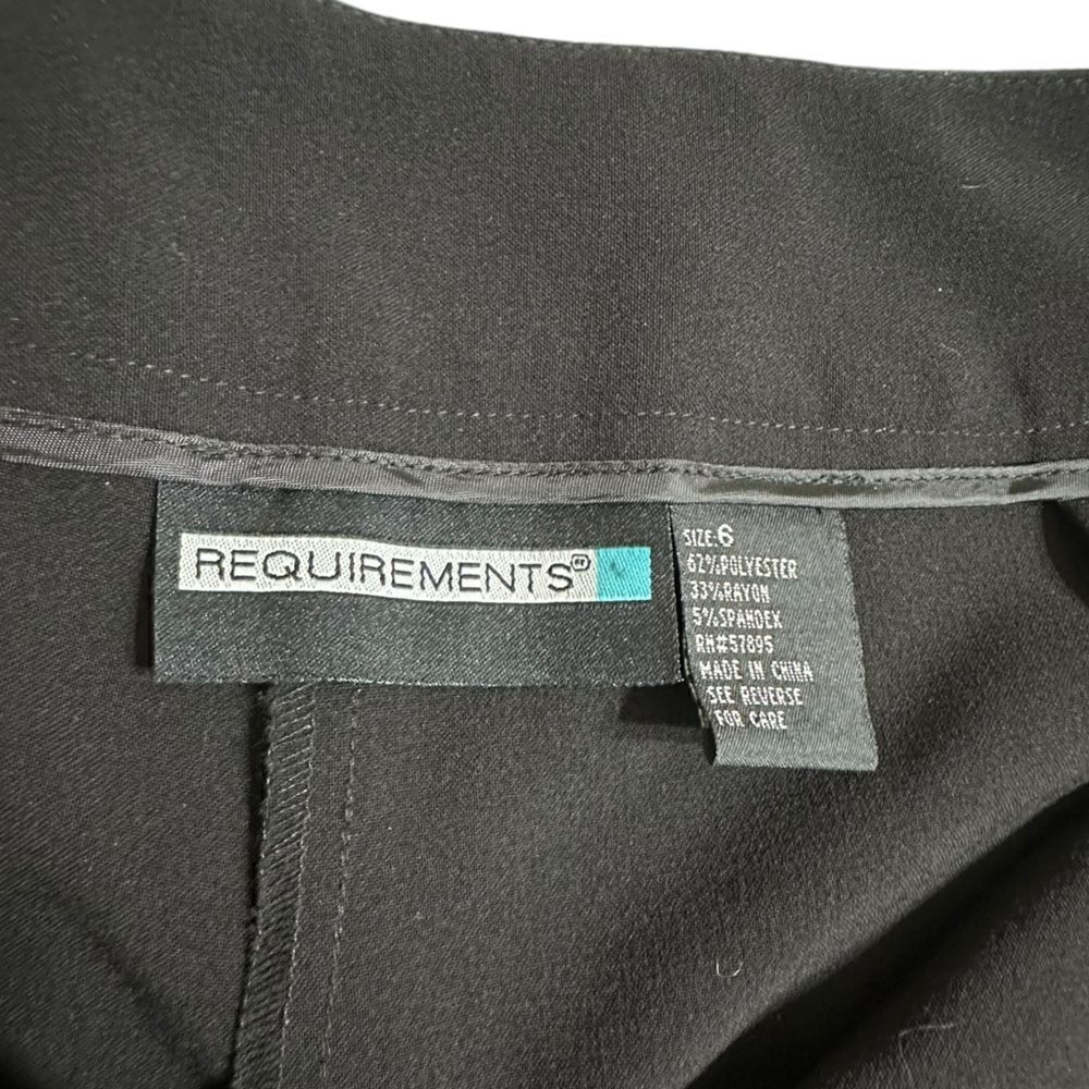 Vintage Requirements Black Crepe High Waist Flat Front Trousers Size 6 NWT - Picture 11 of 11